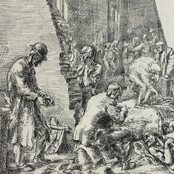 Reginald Marsh "The Jungle" 1930s Art Print Great Depression New York Sketch Vtg - Picture 2 of 11